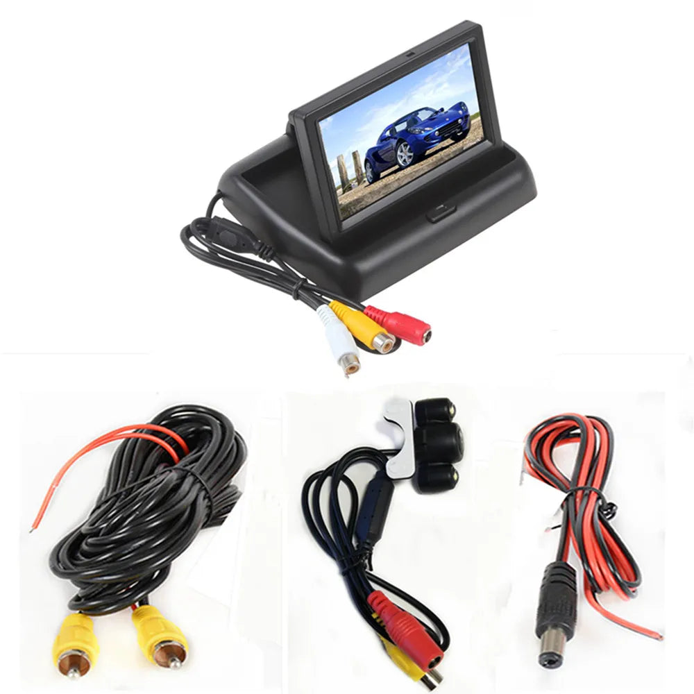 4.3 inch TFT LCD screen Car Monitor Rearview Reverse Parking Monitor with 2-channel Video Input,Camera optional 