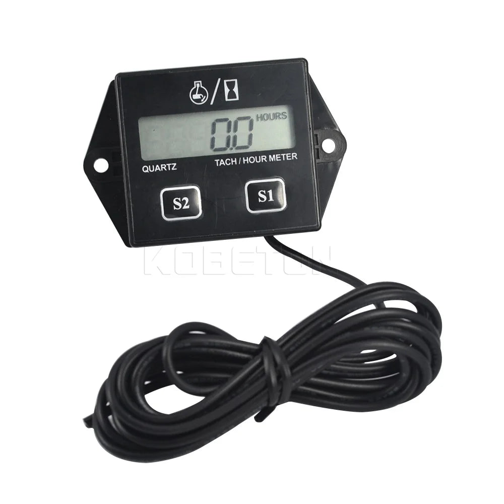 Waterproof Digital Engine Tach Hour Meter Tachometer Gauge Engine RPM LCD Display For Motorcycle Motor Stroke Engine Car Boat