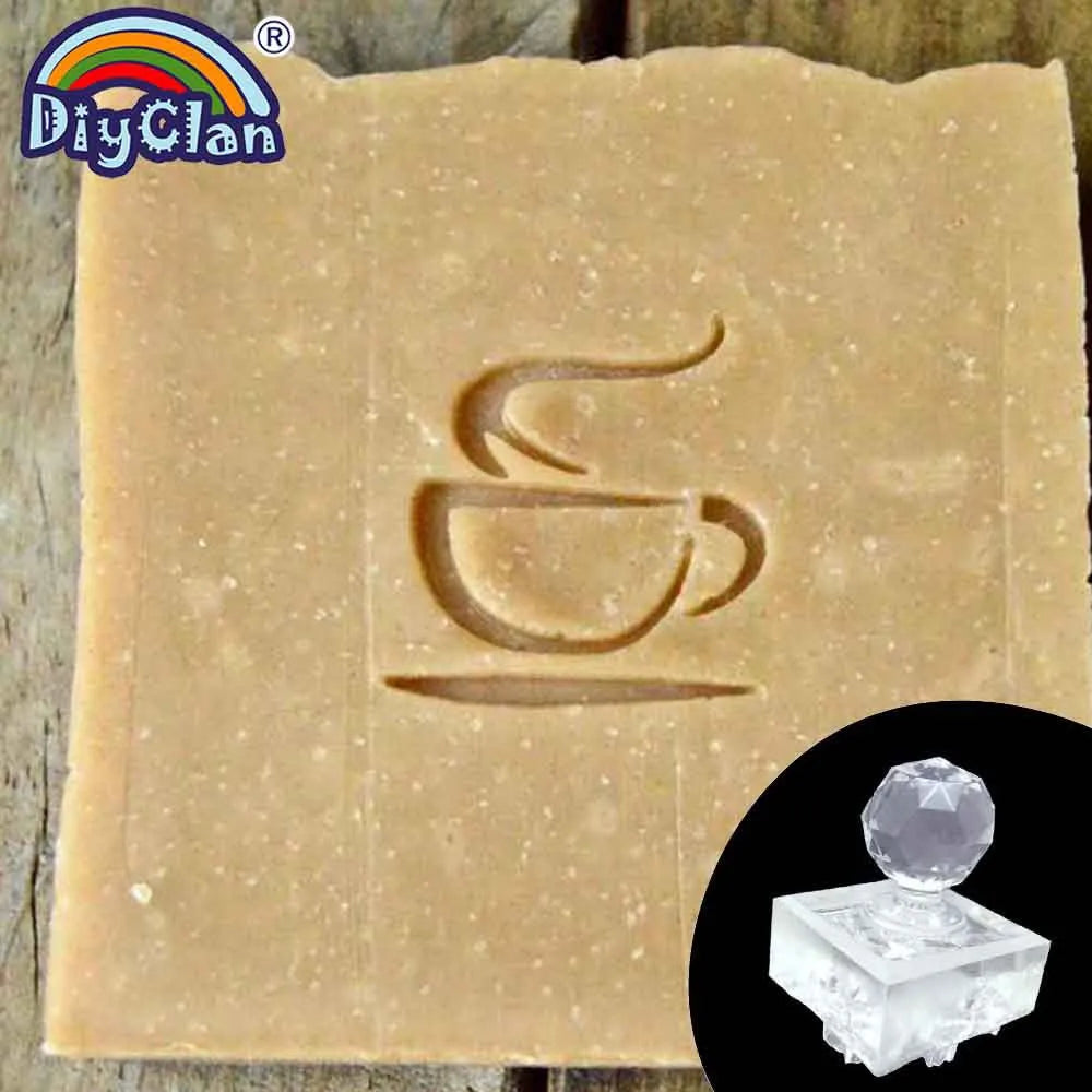 نمط قهوة الأكريليك صابون طابع — 4 × 4 سم