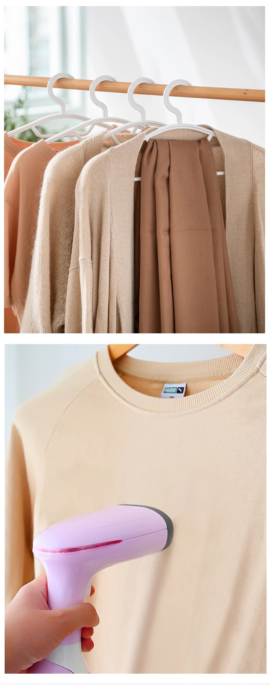 saengQ Handheld Garment Steamer 1500W Electric Household Fabric Steam Iron 280ml Portable Vertical Fast-Heat For Clothes Ironing 