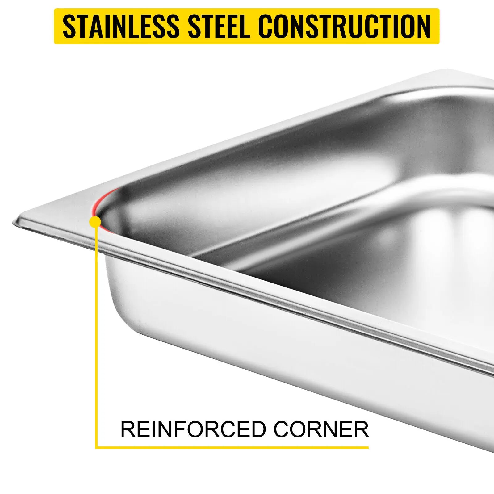 Stainless Steel Steam Table Pans Set with Lids for Catering & Food Service