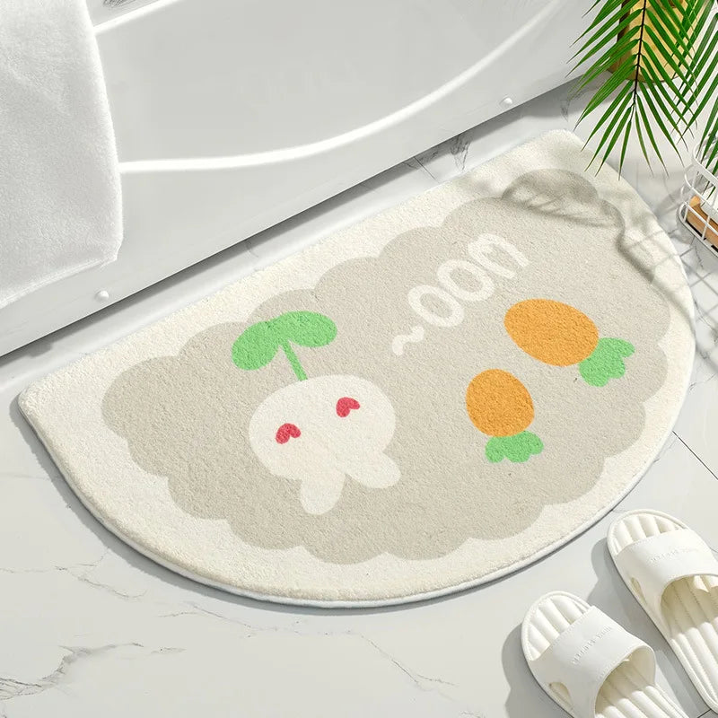 Soft Floor Mats Small Fresh Text Flowers Rugs Home Entrance Carpet Bedroom Toilet Bathroom Door Absorbent Non-Slip Foot Pad 