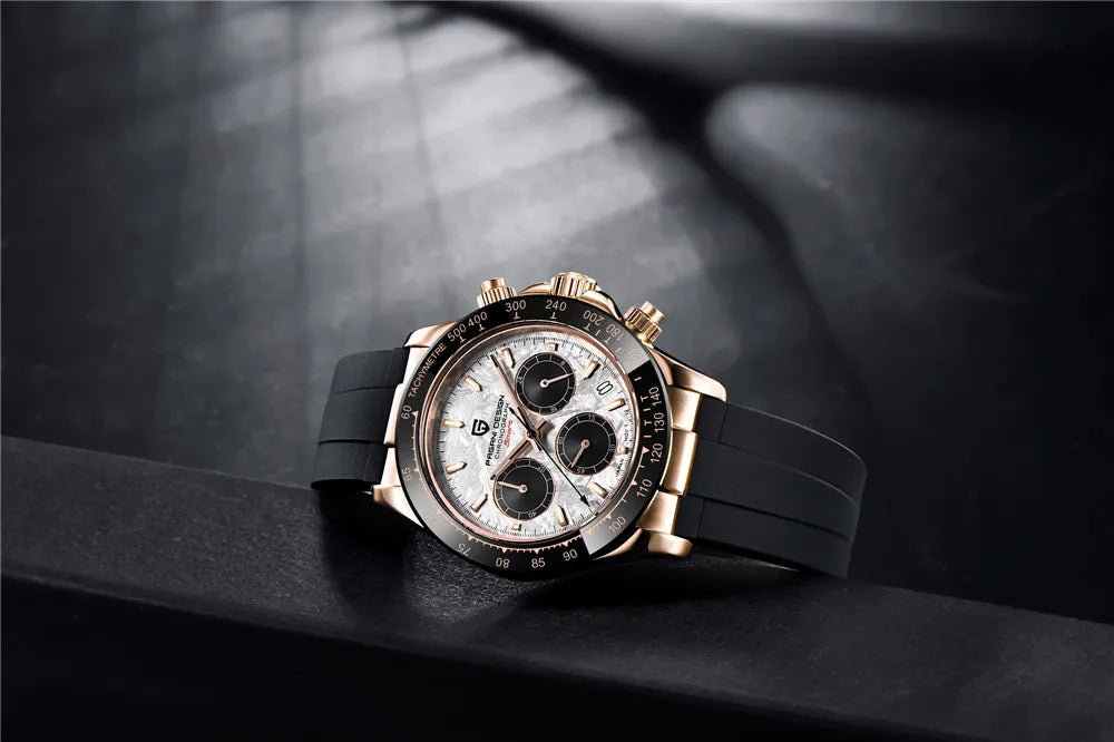 Meteorite Dial Men's Luxury Quartz Chronograph Watch