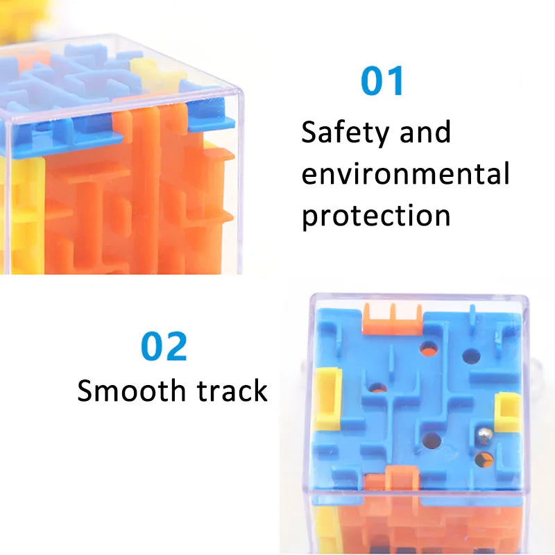 mini 3D Maze Magic Cube Six-sided Transparent Puzzle Speed Cube Rolling Ball Cubes Maze Toys For Children Stress Reliever Toys 