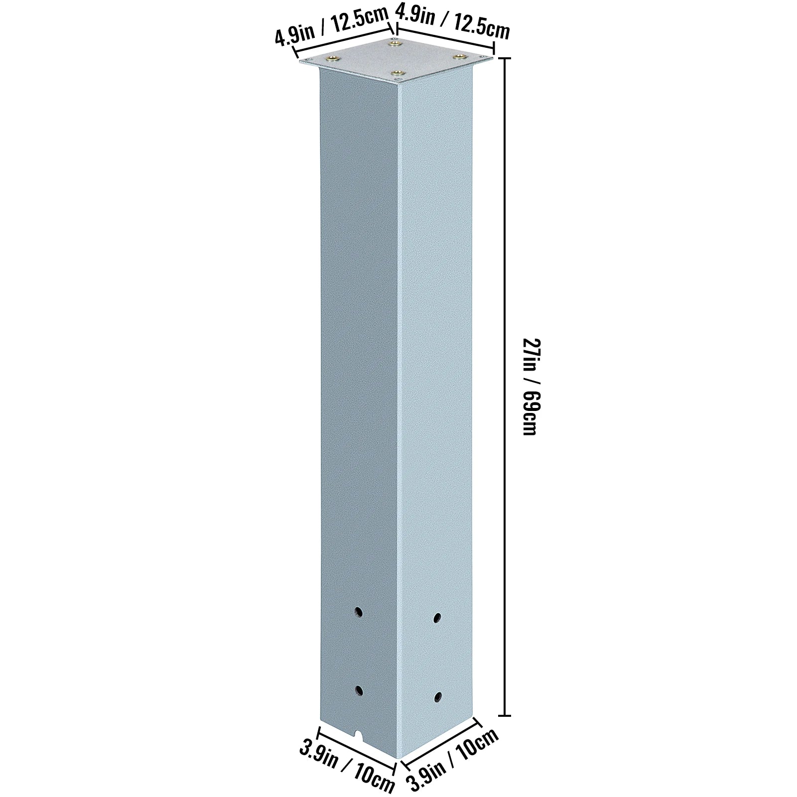 Solid Mailbox Post Stand Steel Letter Box Post with Drain Hole