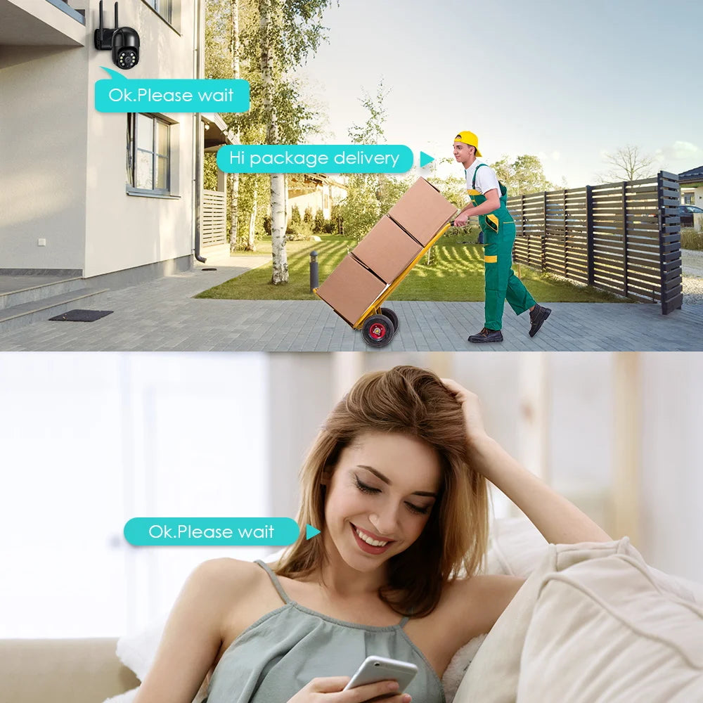 1080P HD Smart WiFi PTZ Security Camera with Human Detection, Auto Tracking, 5x Digital Zoom