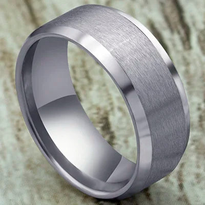 Men's Titanium Steel Ring – Classic Black Wedding Band