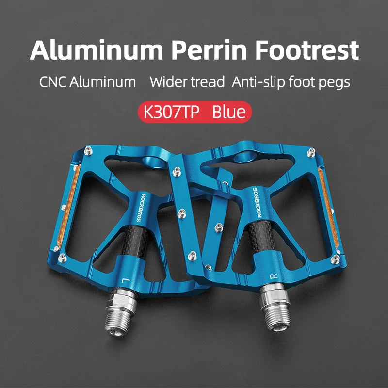Aluminum Alloy Bike Pedals with Non-Slip Grip & Reflective Safety