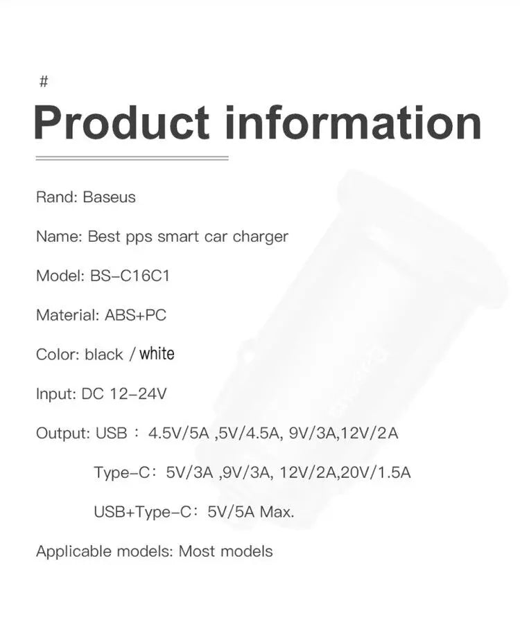 USB Car Charger - USB-A and USB-C Options