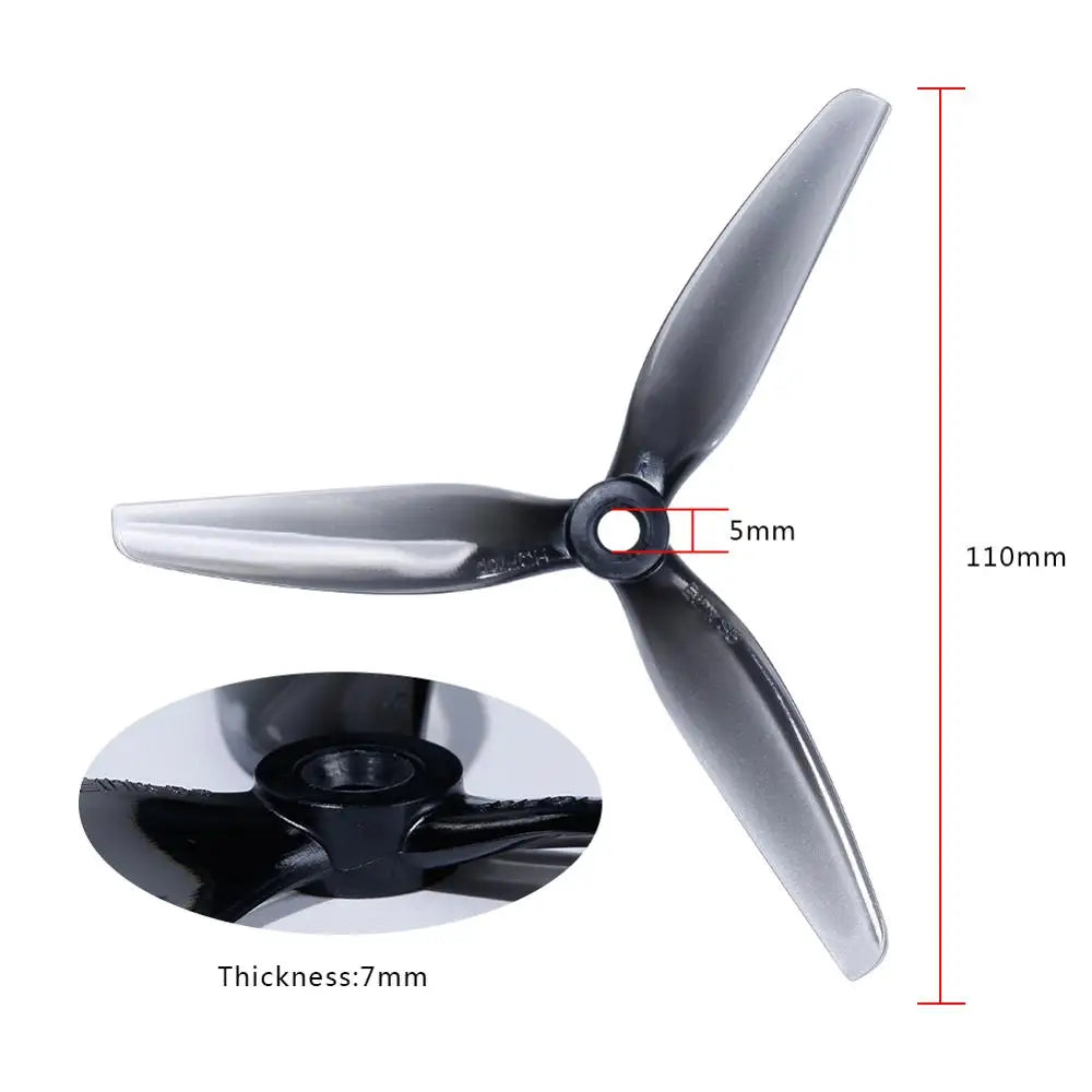 5-Inch Three-Blade FPV Drone Propellers, 2 Pairs