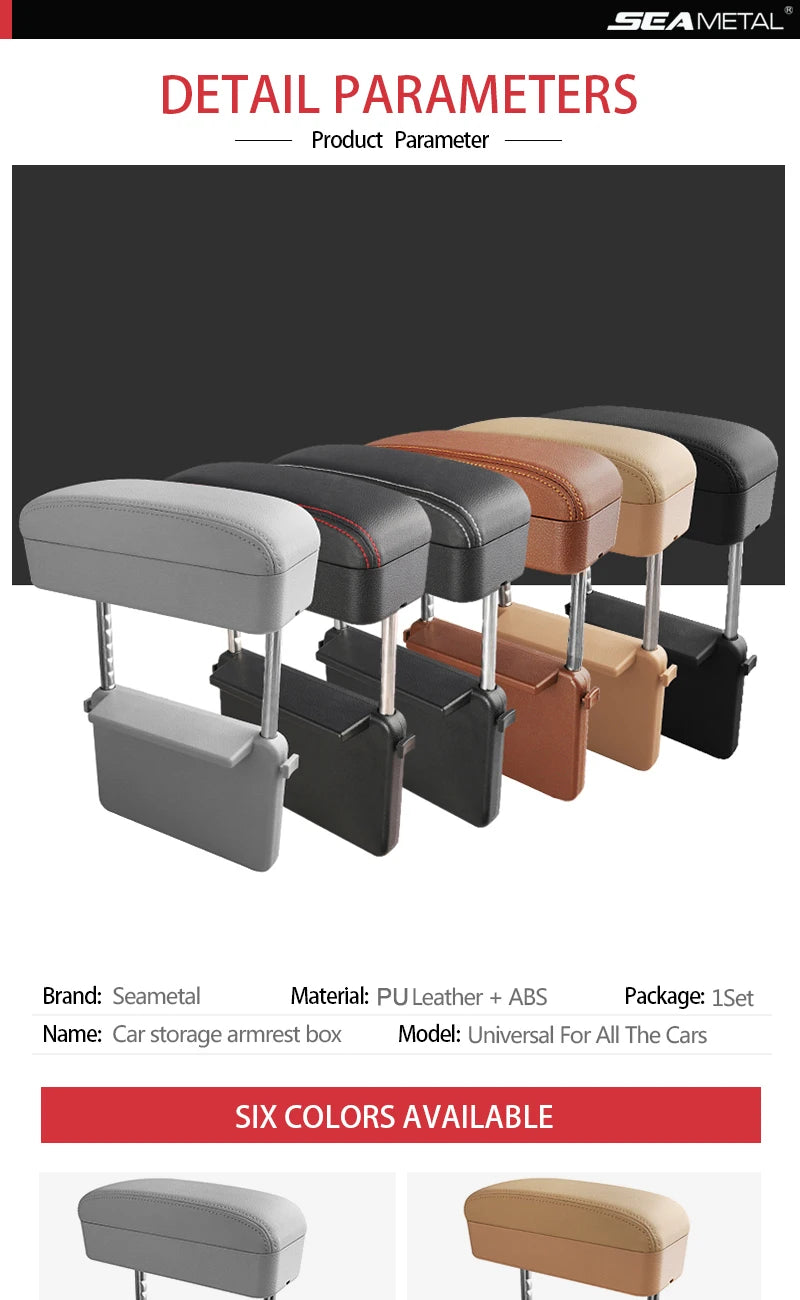 Car Armrest Box Elbow Support Adjustable Car Seat Gap Organizer Arm Rest Box for Cars Auto Accessories Armrest Cushion Universal