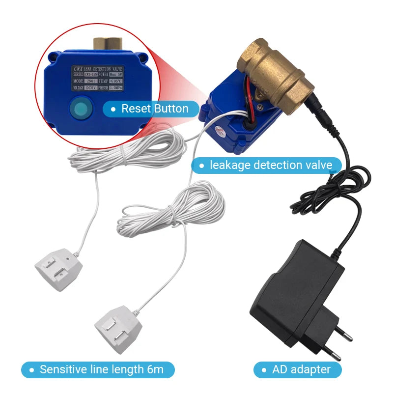 Water Leak Detector with Automatic Shut Off Valve