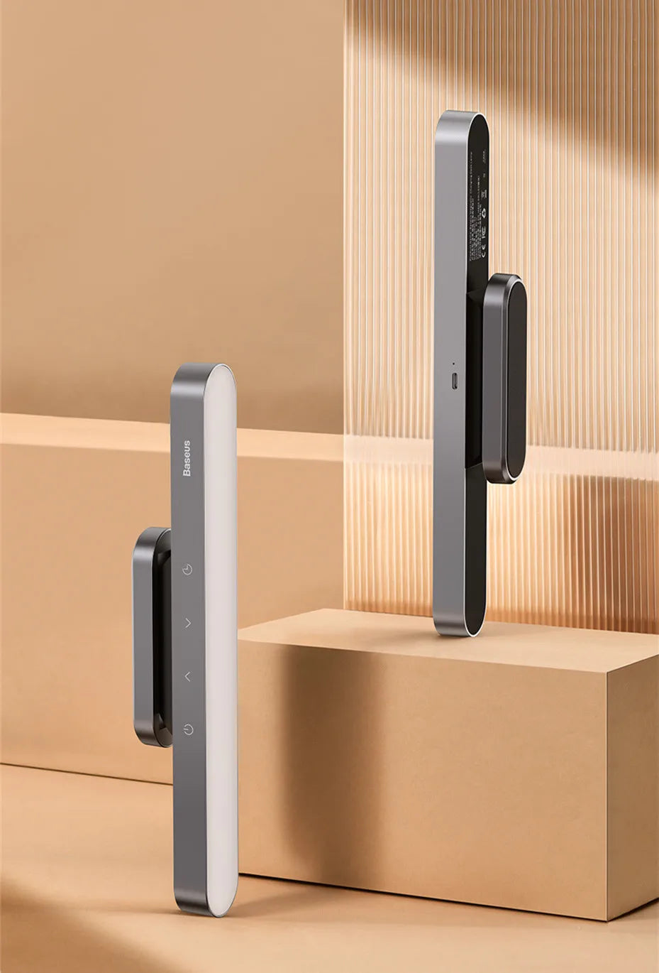 Baseus Night Light Hanging Magnetic LED Table Lamp Stepless Dimming Desk Lamp Rechargeable For Cabinet Bedroom Kitchen Light 