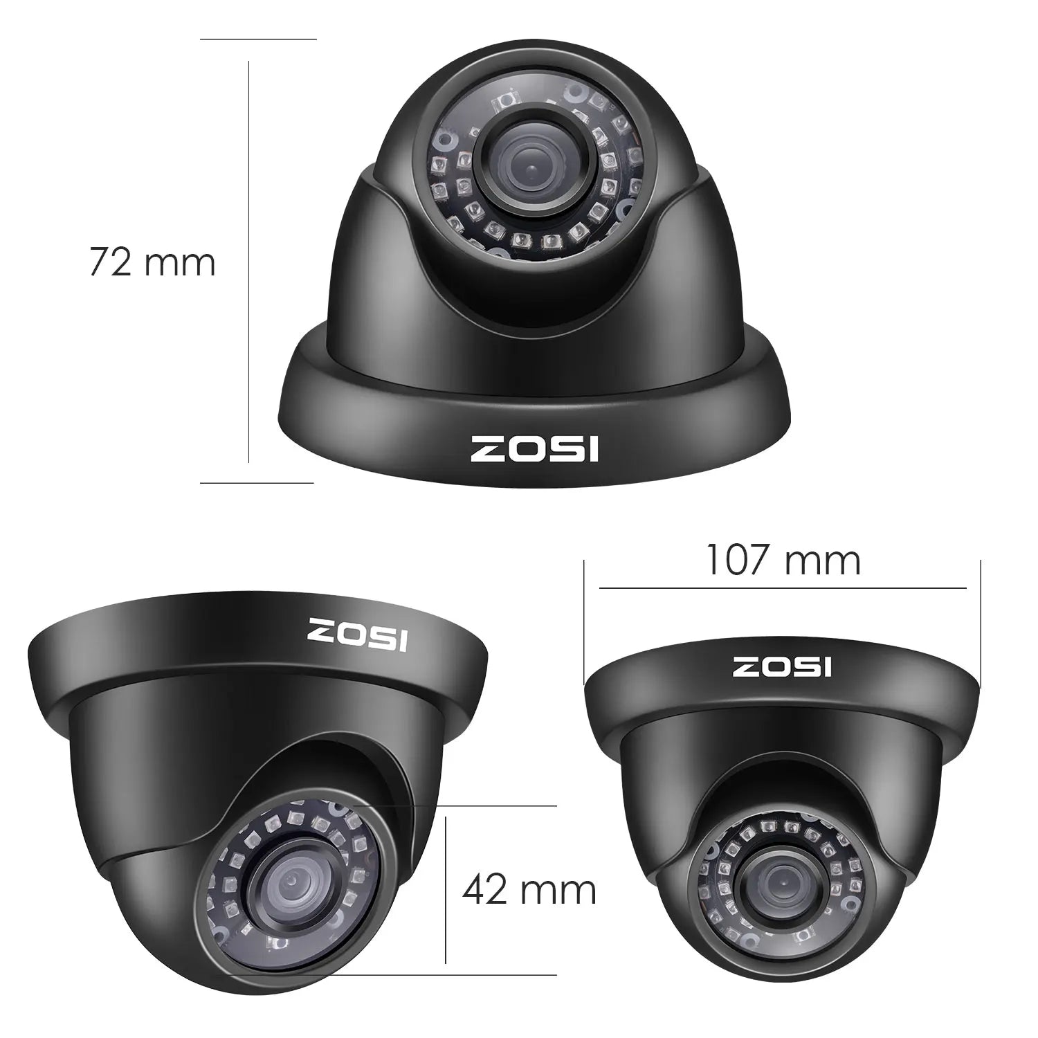 ZOSI 1080P 4-in-1 Dome Security Camera for CCTV Systems
