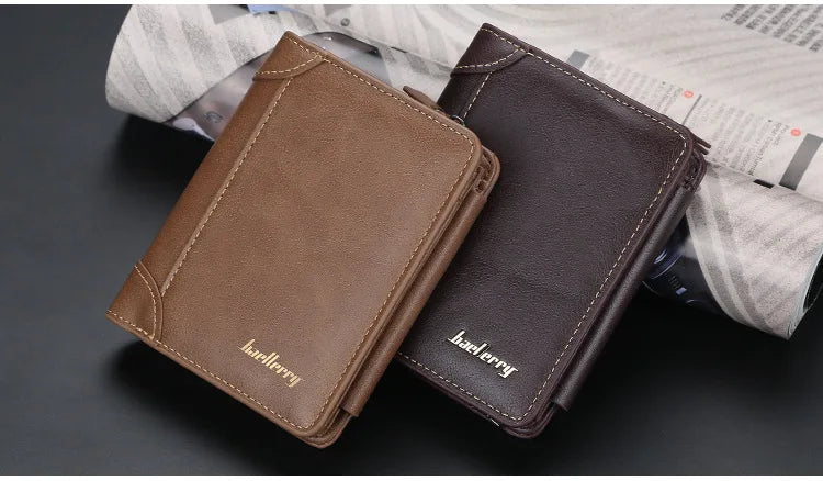 New PU Leather Men Wallets High Quality Zipper Short Desigh Card Holder Male Purse Vintage Coin Holder Men Wallets 