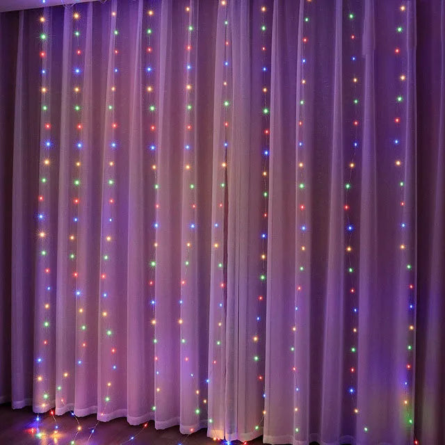 Christmas Lights Curtain Garland Merry Christmas Decor for Home 2025 Xmas Ornament Navidad Gifts Fairy Lights Festoon New Year 