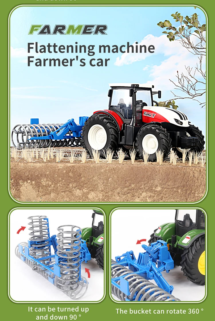 RC Farm Tractor Models & Separate Accessories, 1:24 Range