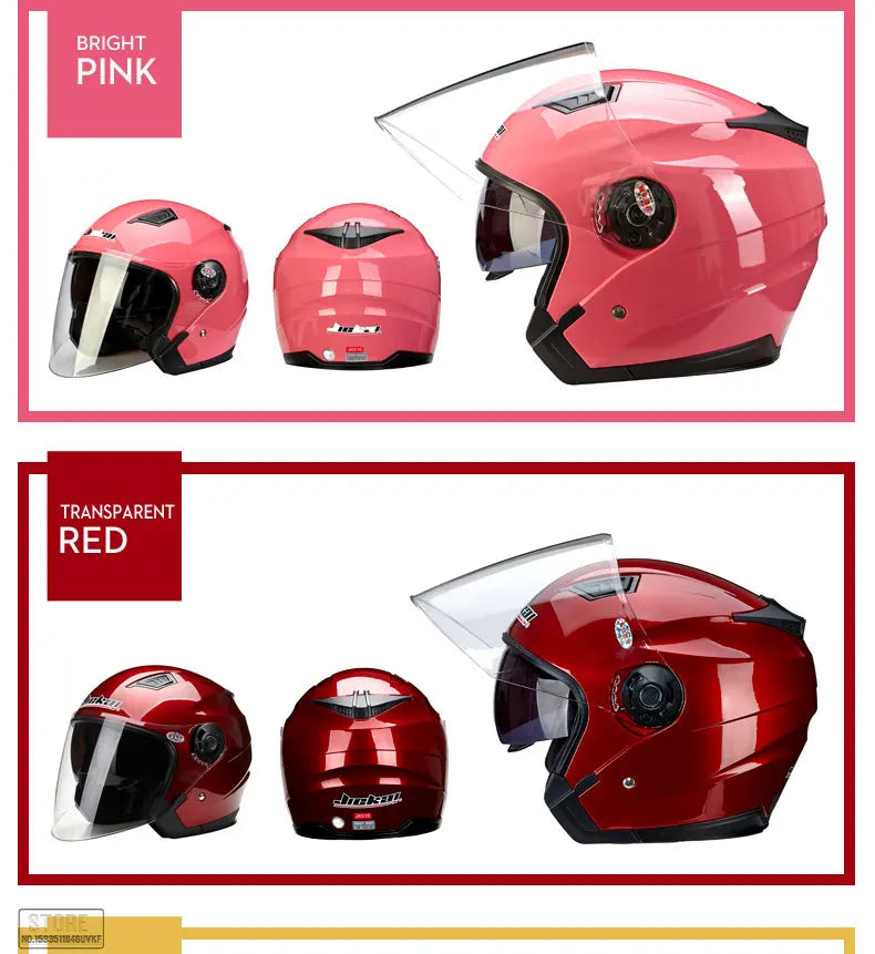 Motorbike Casco Go Kart Scooter Motor Van Motorcycle Dual Lens Vintage Helmets Four Seasons Racing Half Helmets Casque Helmet 