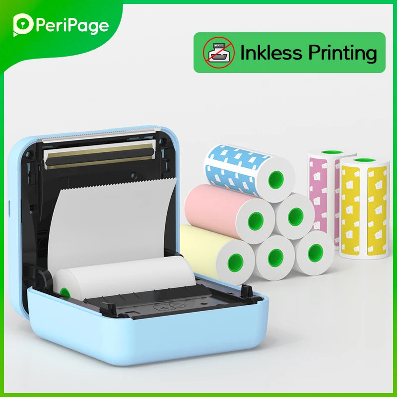 7 Colors Peripage A6 304DPI Mini Photo Printer Notes Sticker Label Printing Machine Bluetooth Portable Wireless Printer Marker 