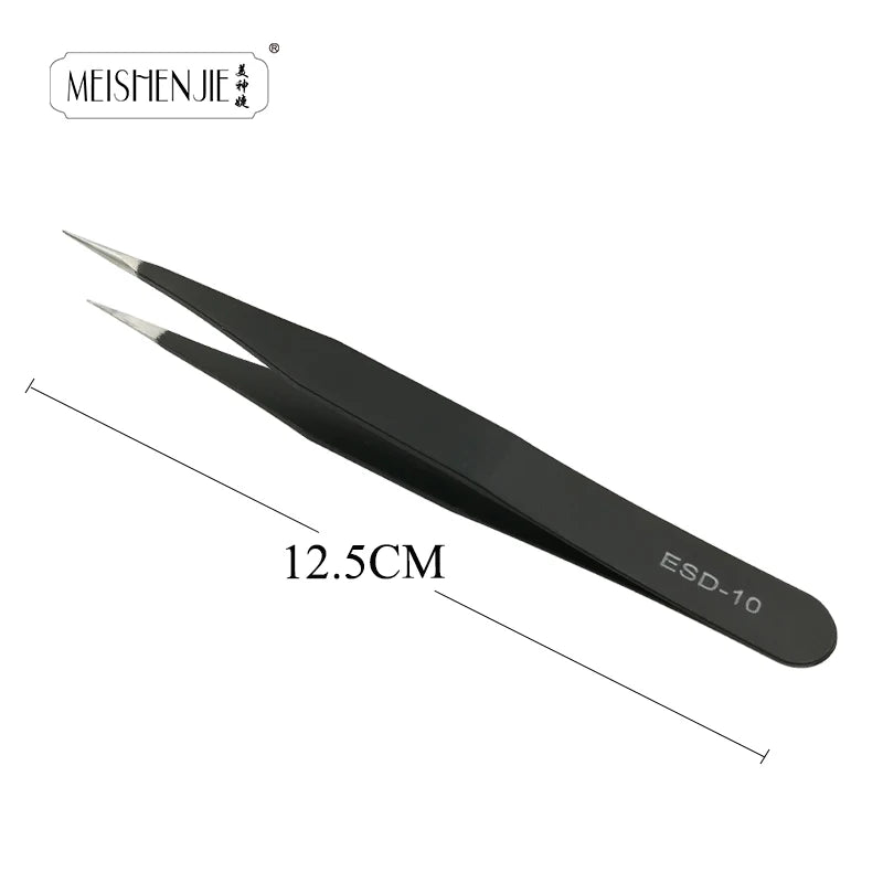 MEISHENJIE 1PC Stainless Steel Curved Straight Eyebrow False Eyelash Tweezers Nail Art Extension Makeup Tool Eeyelashes Tweezers 