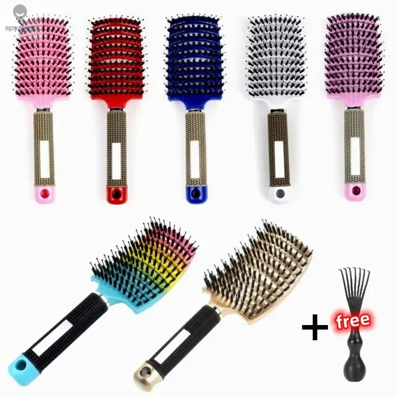 Hair Brush Exfoliating Hair Brush Bristle Women's Wet Curly Hair Comb Salon Hair Styling Tool，Special for Real Hair Wigs 