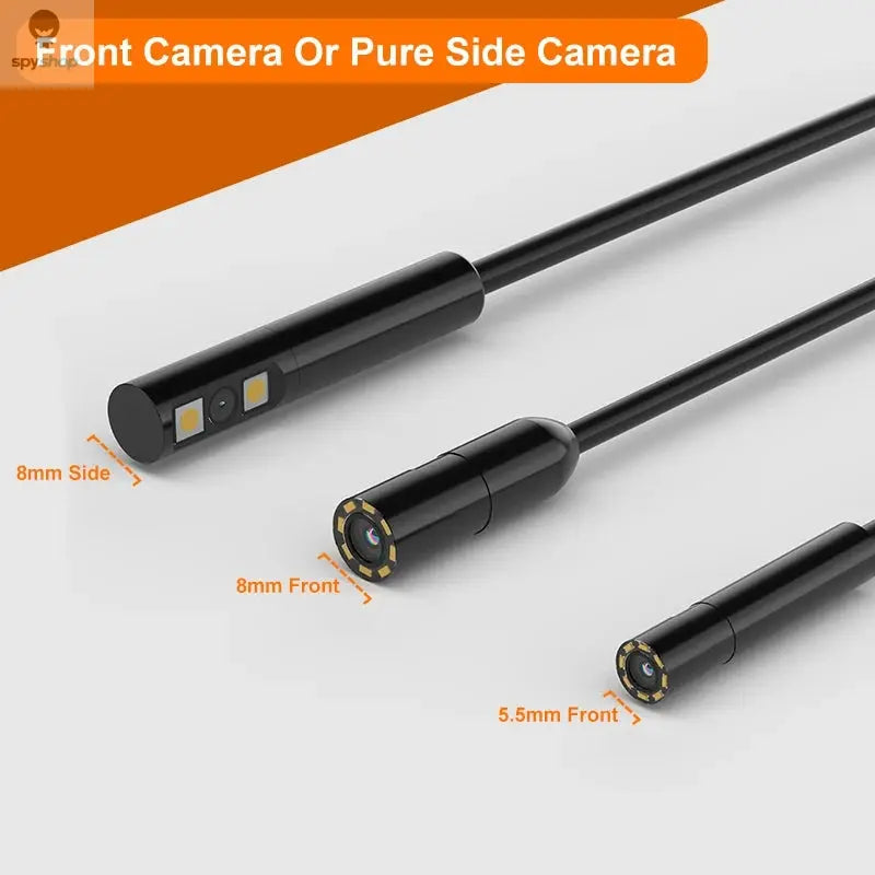 Handheld Endoscope Camera 4.3 Inch Screen 2-100 Meter Rigid Cable HD1080P 8MM/5.5MM Front SIde Lens Pipe Inspection Borescope Spy-shop.com