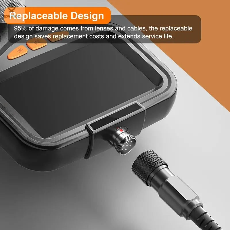 Handheld Endoscope Camera 4.3 Inch Screen 2-100 Meter Rigid Cable HD1080P 8MM/5.5MM Front SIde Lens Pipe Inspection Borescope Spy-shop.com