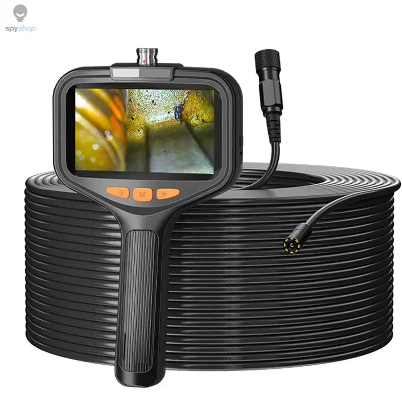 Handheld Endoscope Camera 4.3 Inch Screen 2-100 Meter Rigid Cable HD1080P 8MM/5.5MM Front SIde Lens Pipe Inspection Borescope Spy-shop.com