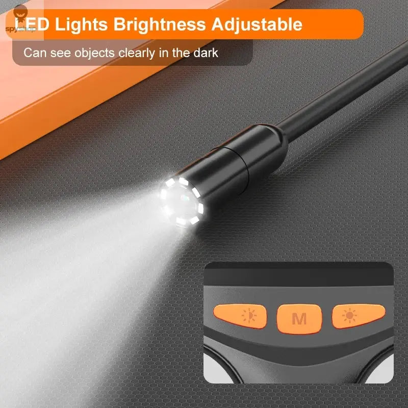 Handheld Endoscope Camera 4.3 Inch Screen 2-100 Meter Rigid Cable HD1080P 8MM/5.5MM Front SIde Lens Pipe Inspection Borescope Spy-shop.com