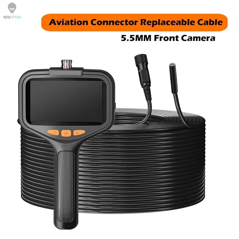 Handheld Endoscope Camera 4.3 Inch Screen 2-100 Meter Rigid Cable HD1080P 8MM/5.5MM Front SIde Lens Pipe Inspection Borescope Spy-shop.com