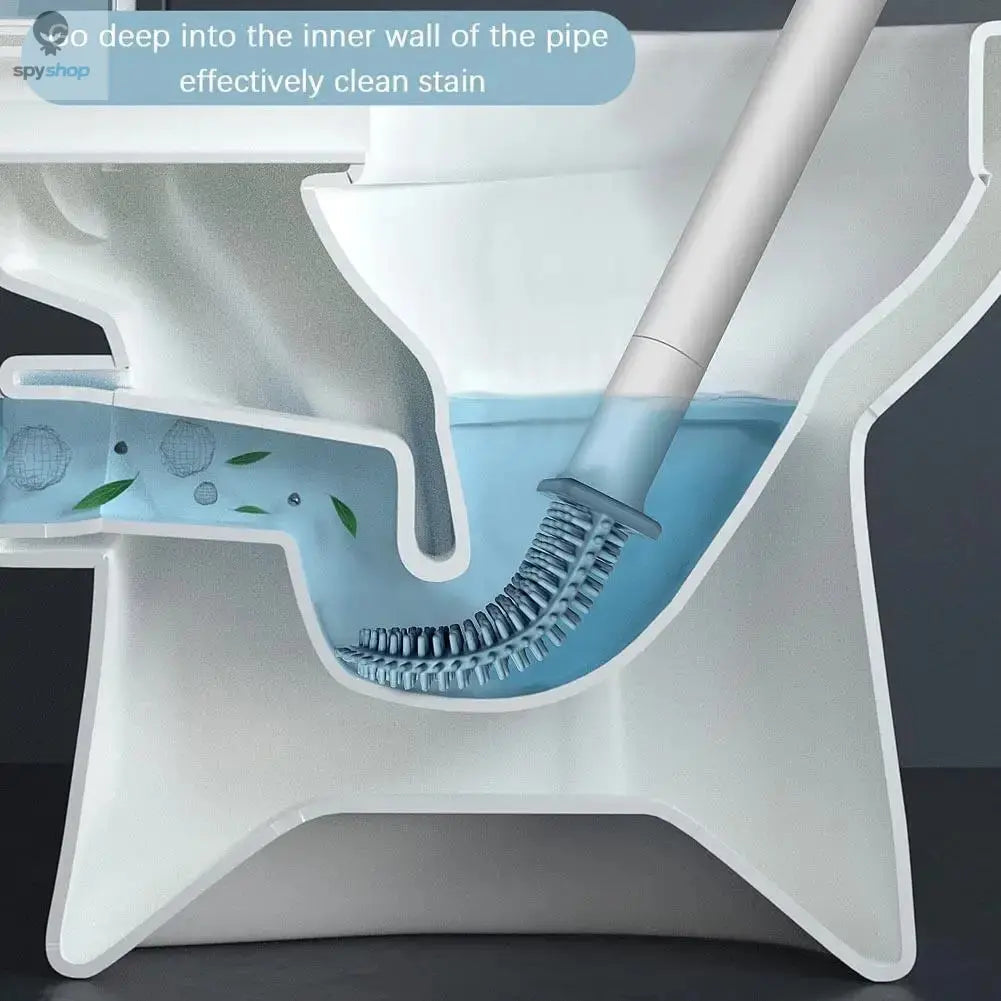 Hanging Silicone Toilet Brush Cleaner with Long Handle Flexible Cleaner Bathroom Brush Quick Drying Holder Bathroom Accessories Spy-shop.com