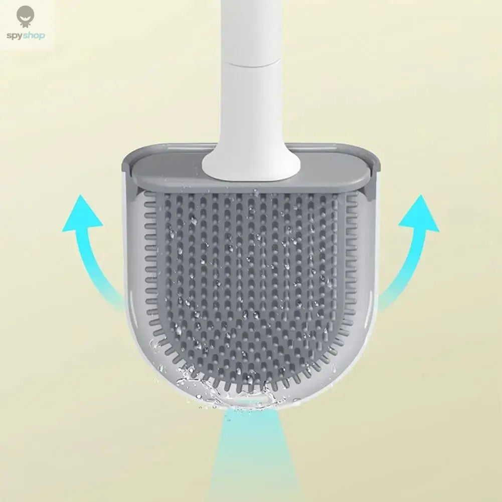 Hanging Silicone Toilet Brush Cleaner with Long Handle Flexible Cleaner Bathroom Brush Quick Drying Holder Bathroom Accessories Spy-shop.com