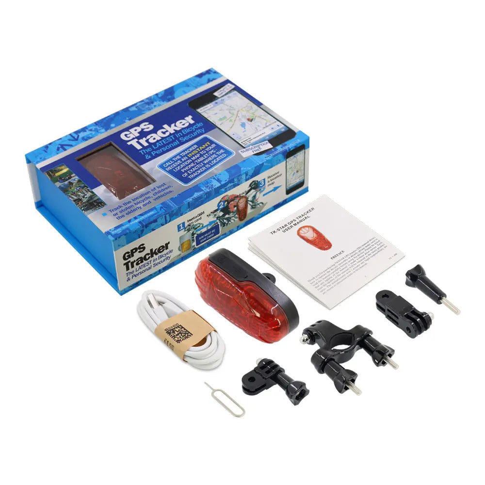 Bicycle GPS Tracker TK906 Bike Lamp GPS Tracker Long Standby Waterproof SOS Over-speed Alarm Bike Locator Lifetime Free Platform 