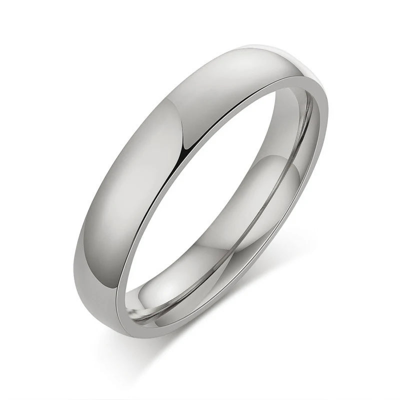 Stainless Steel Wedding Rings with Smooth Gold Finish