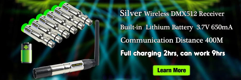 Transmisor y receptor DMX inalámbrico de 2,4 GHz