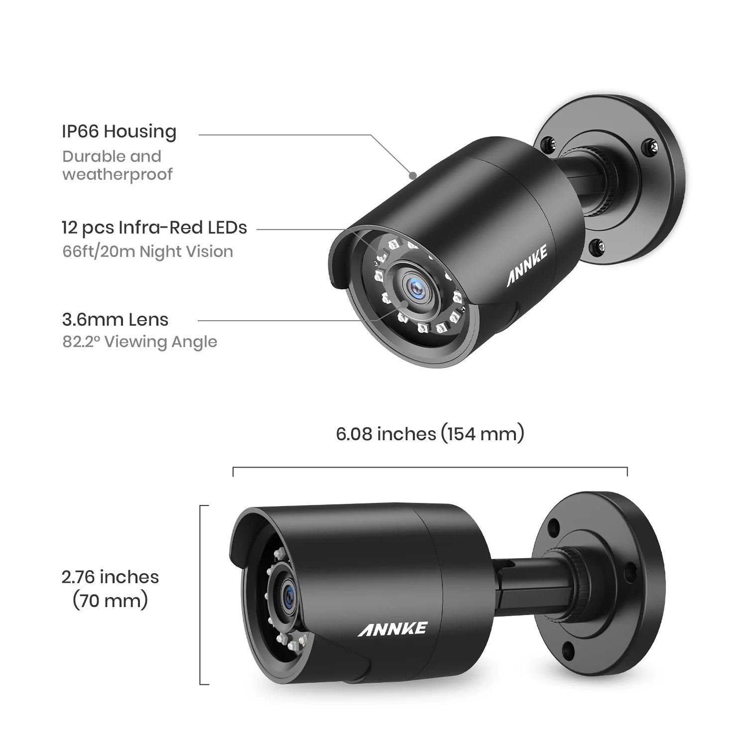 ANNKE 4 Camera 1080P CCTV Kit with Night Vision 30m IP66