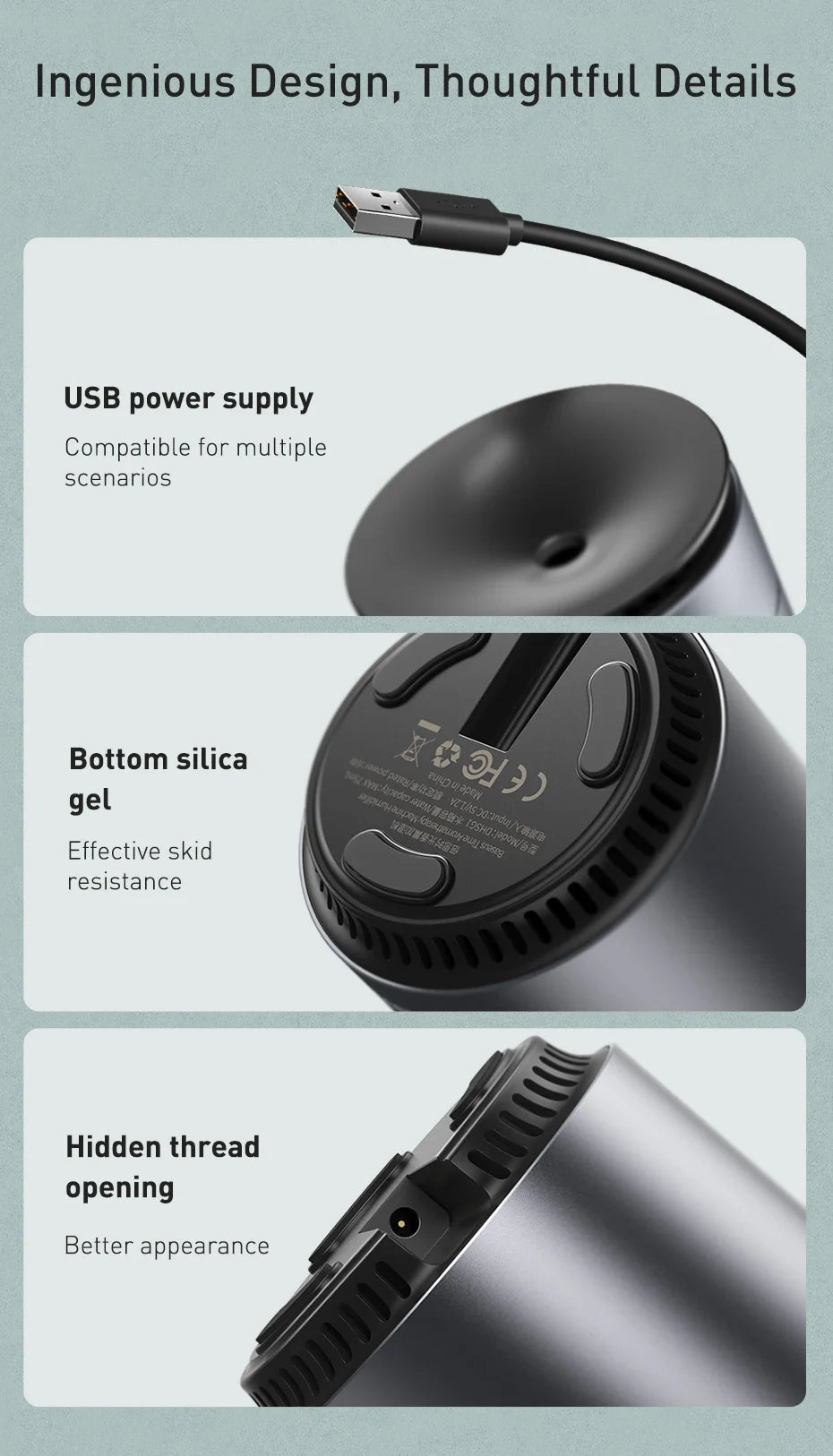 Baseus Car Diffuser Humidifier Auto Air Purifier Aromo Air Freshener with LED Light For Car Aroma Aromatherapy Diffuser 