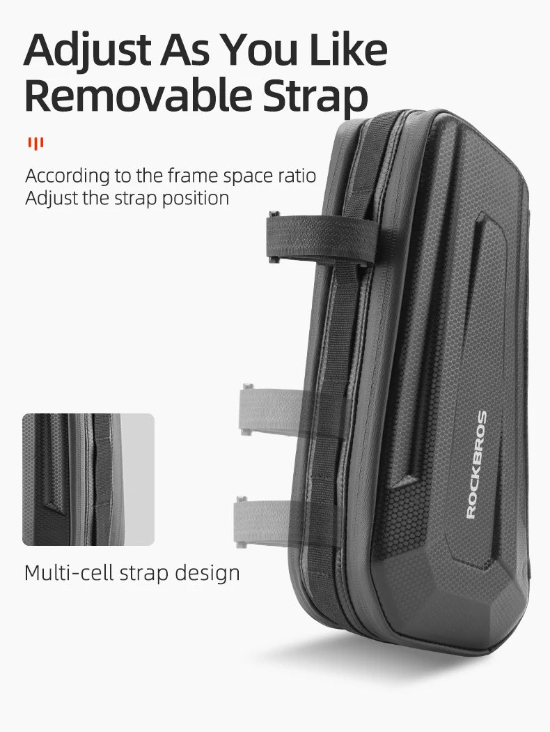 Hard Shell Bicycle Top Tube Bag 1.5L Waterproof
