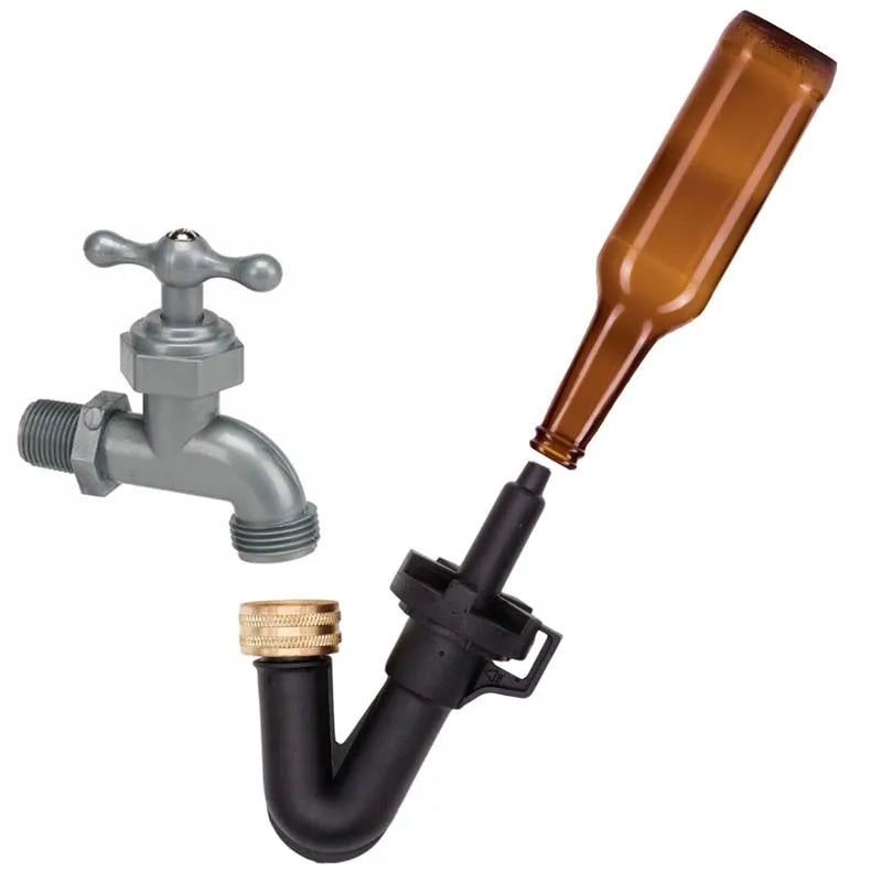 Press-to-Rinse Bottle Washer for Home Brewing