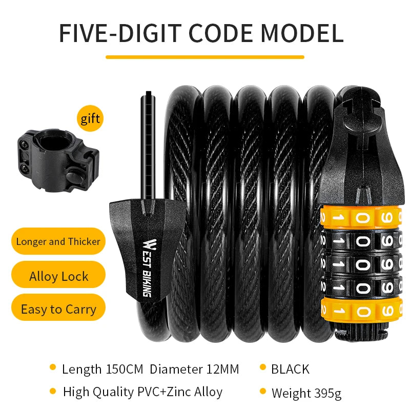Combination Bicycle Cable Lock