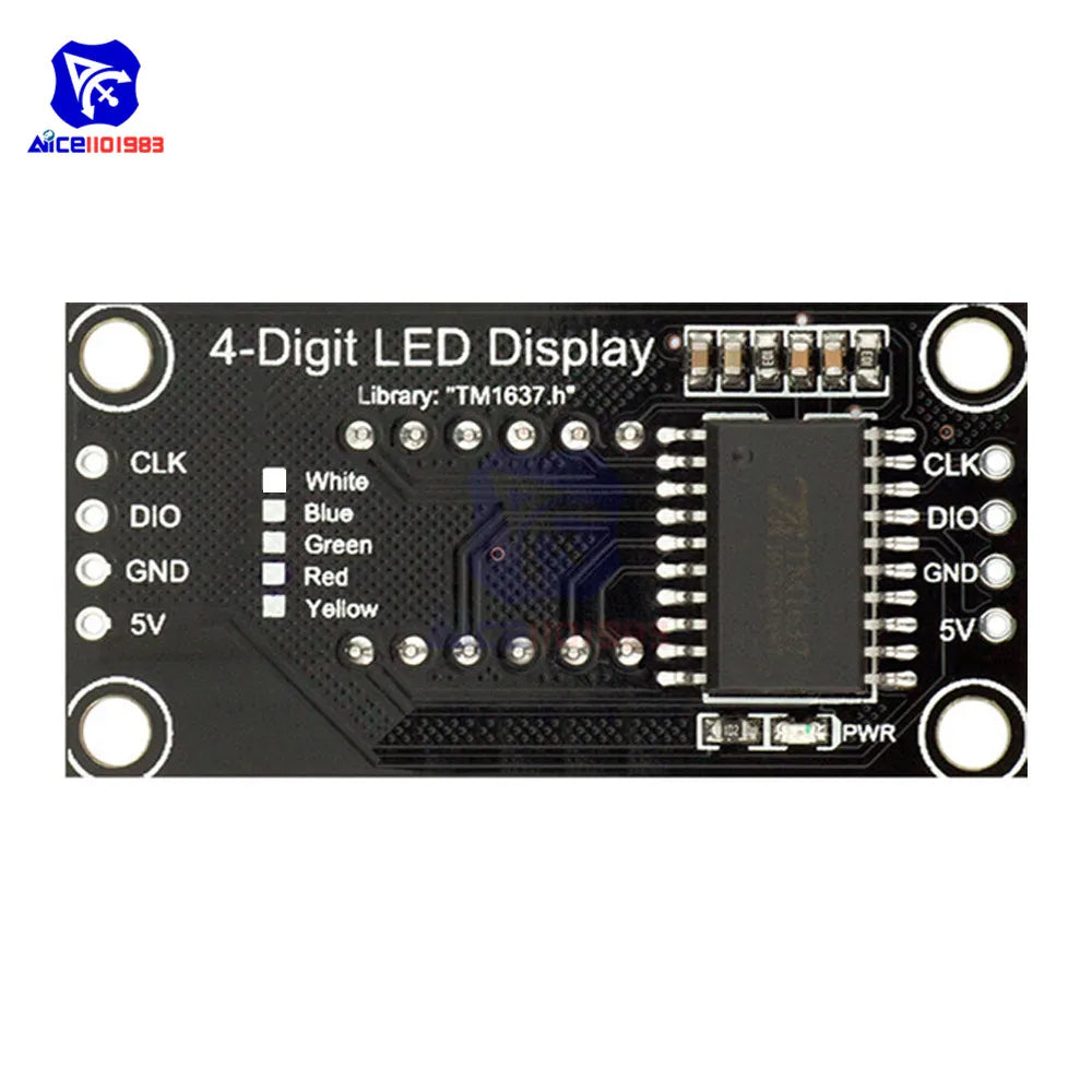 وحدة شاشة LED رباعية الخانات وذات 7 مقاطع TM1637