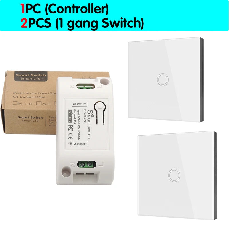 Wireless Wall Switch and Receiver - Gang Options