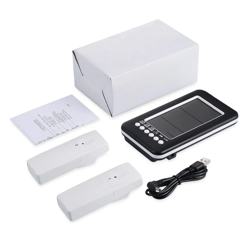 Refrigerator Thermometer with 2 Wireless Sensors and Alarm