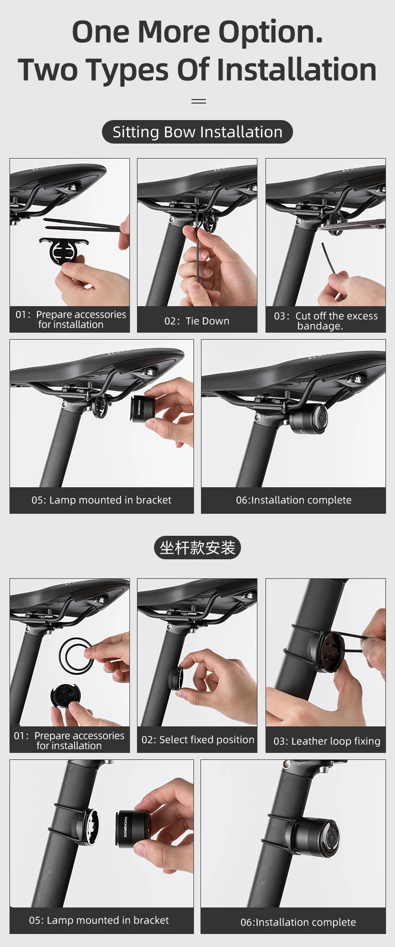 USB nabíjateľné zadné svetlo na bicykel s inteligentným snímaním a vodotesnosťou IPX6