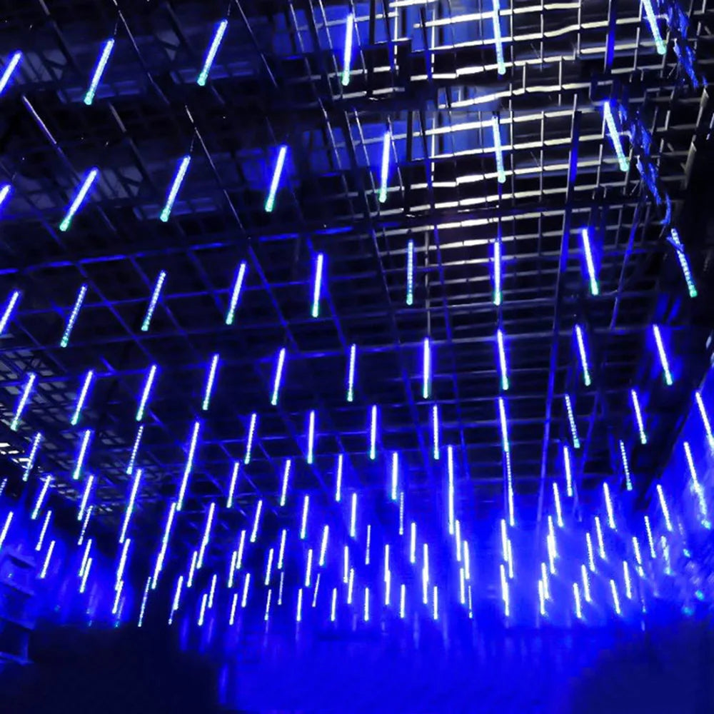 LED Meteor Shower Rain Lights Waterproof Falling Raindrop Fairy String Light for Christmas Holiday Party Patio Decor 30CM 