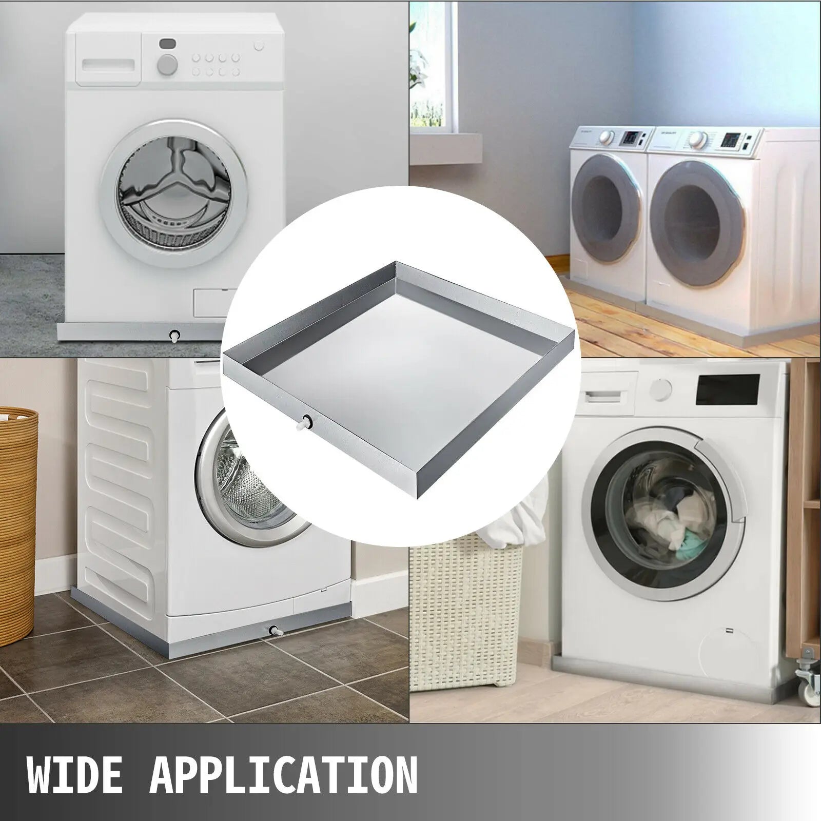 Stainless Steel Washing Machine Drain Pan with Welded Corners