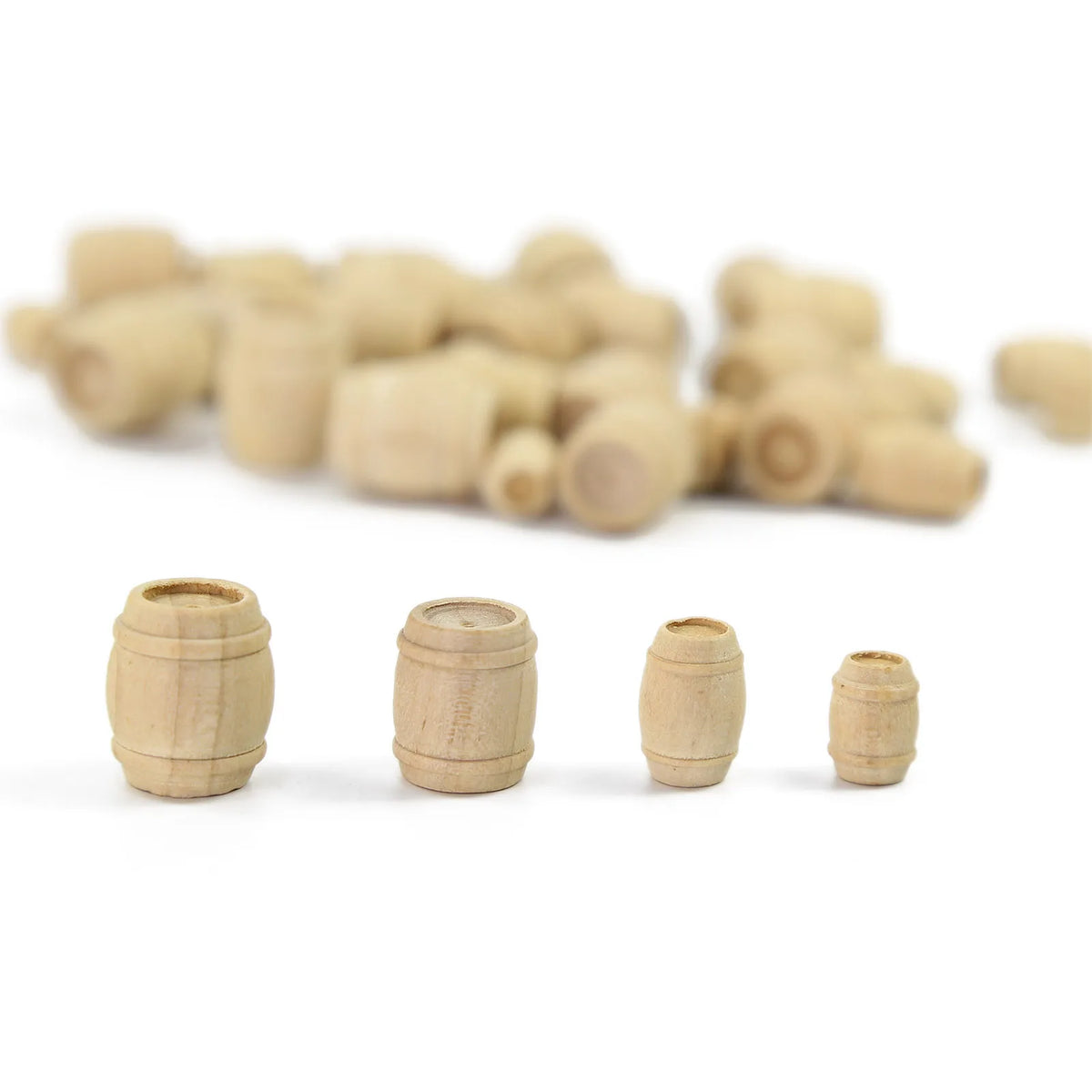 Miniatur-Holzfässer für Modelllandschaften - 50 Stück