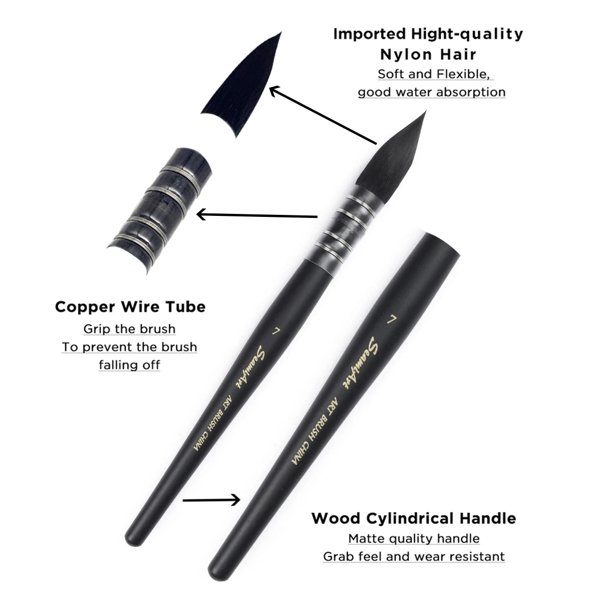 Umělecký ručně malovaný akvarelový štětcový pero