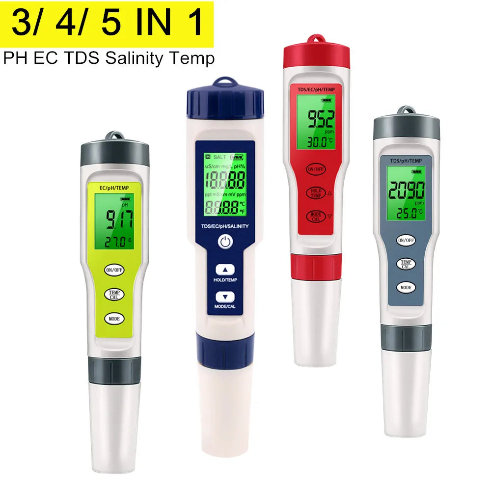 Digital Water Tester - pH, EC and TDS Options