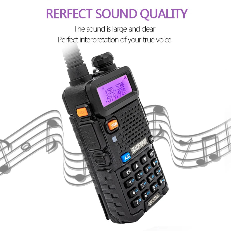1/2PCS BaoFeng UV-5R 8W Tri-Power Walkie Talkie High Power Dual Band Long Range 128 CH Portable Handheld UV 5R Ham Two Way Radio 